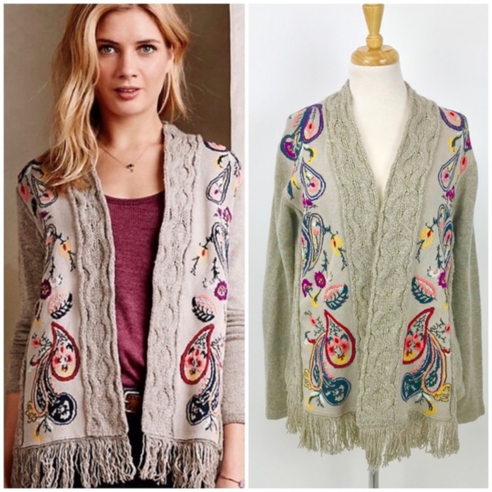 Anthropologie Folklore Embroidered Cardigan. XS